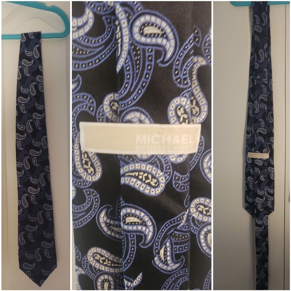 MICHAEL KORS tie blue paisley